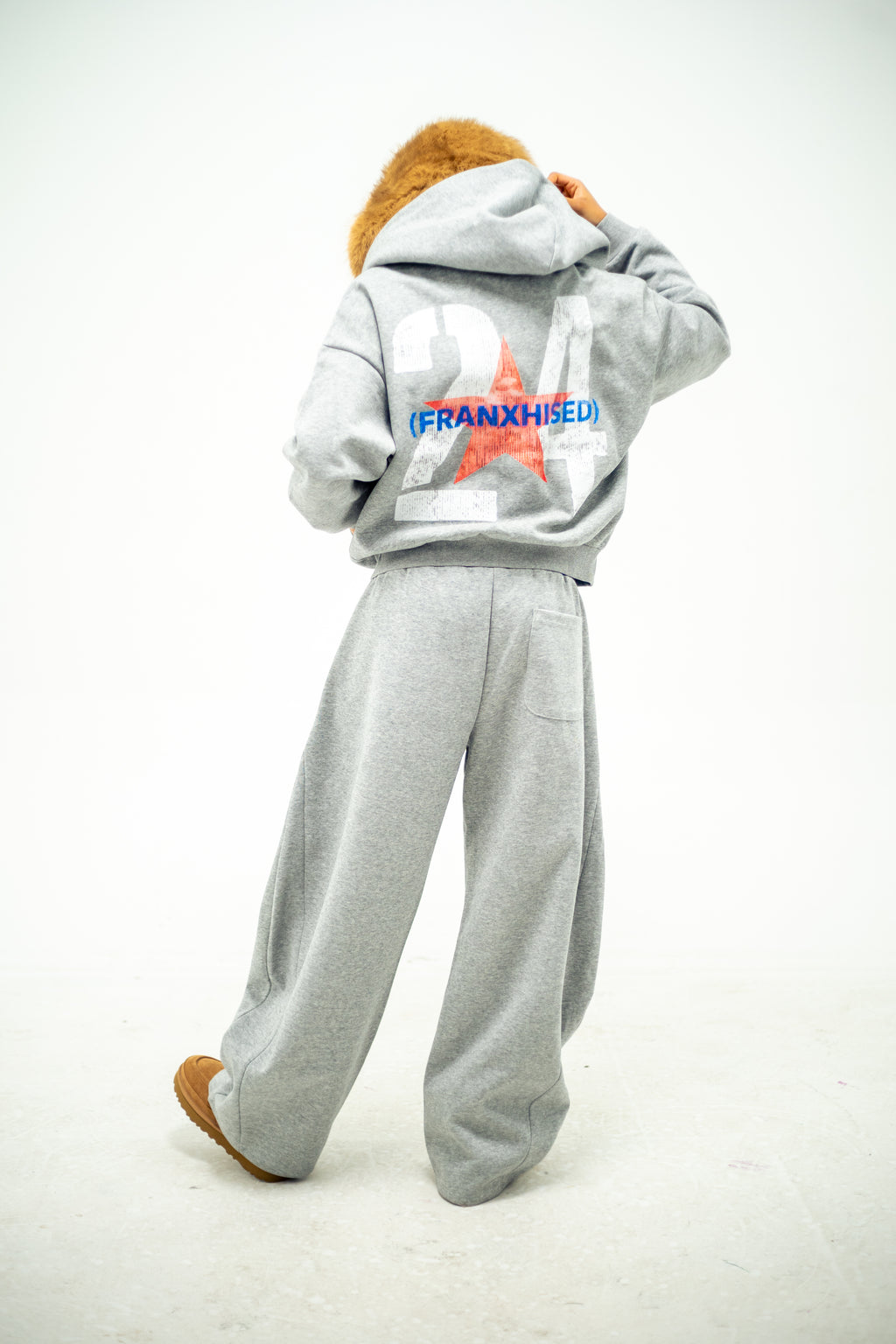 “Franxhised24” Plaid Boxy Zip-Up
