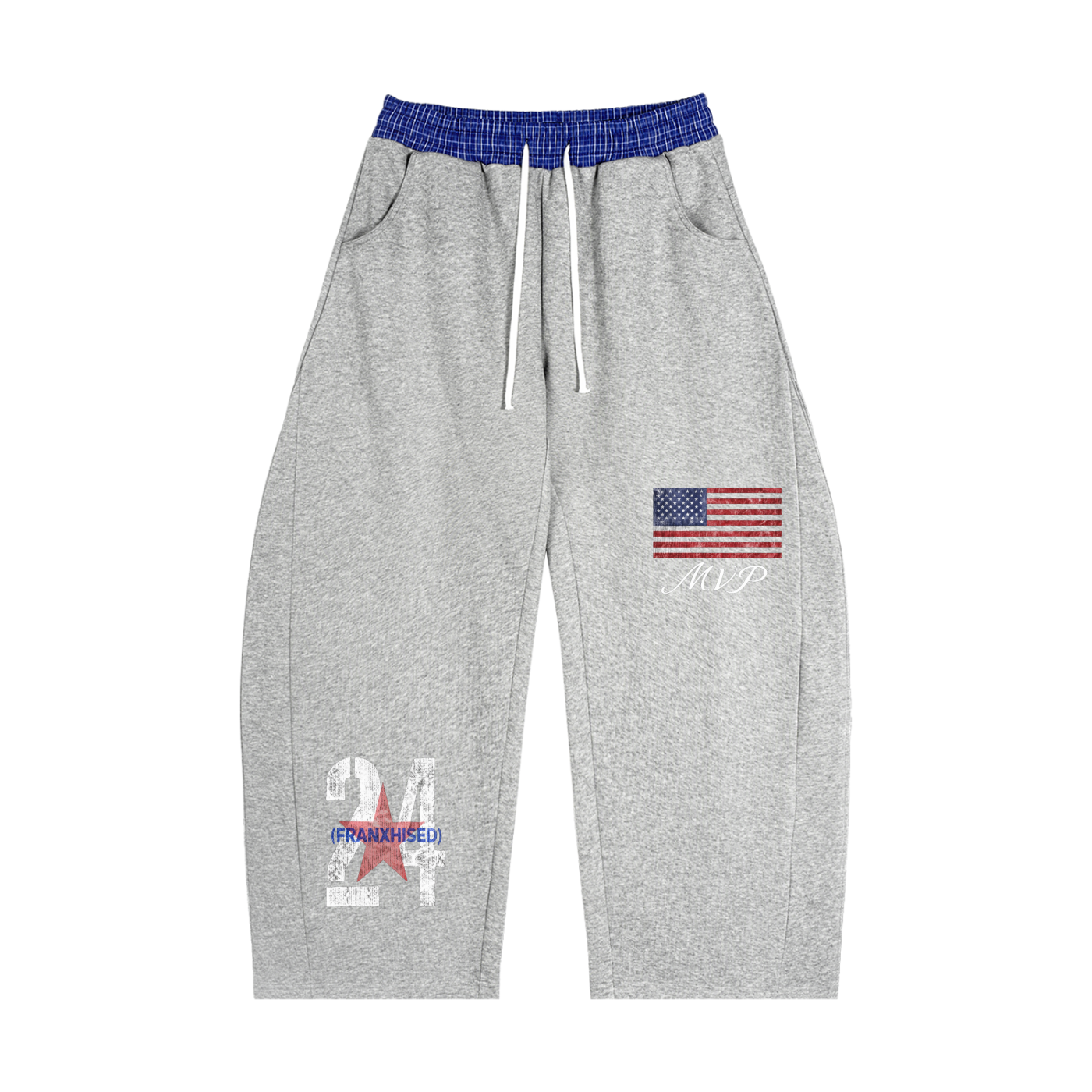 “Franxhised24” Plaid Band Sweats