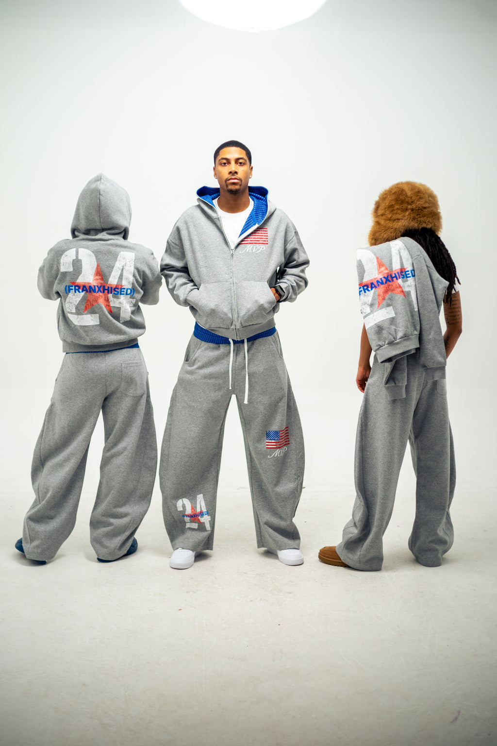 “Franxhised24” Plaid Band Sweats
